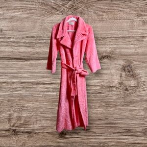 Vintage Sears bright pink plush acrylic robe.  60s/70s